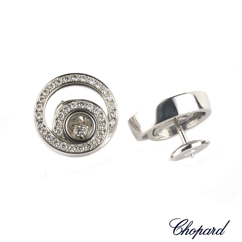 Chopard Happy Bubbles White Gold Diamond Earrings 836983-1001